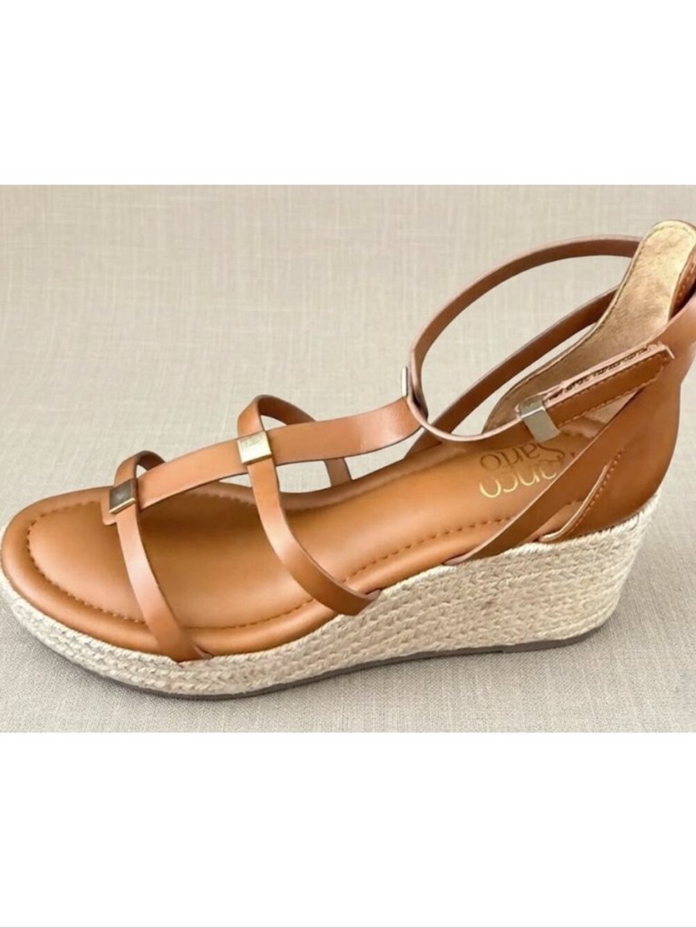 FRANCO SARTO - Pana Espadrille Wedges in a classic tan - Picture 5 of 8